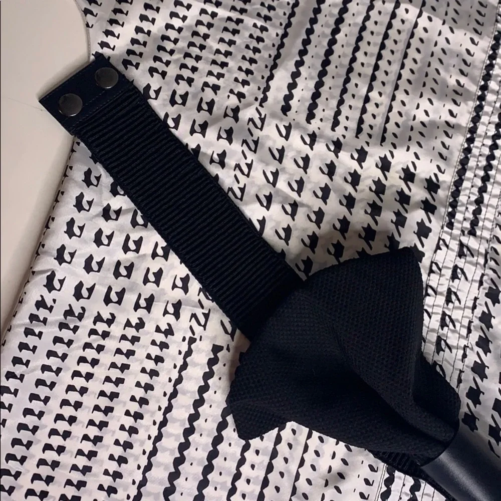 Large Black Fabric Oversized Bow Elastic Belt Snap Back women’s